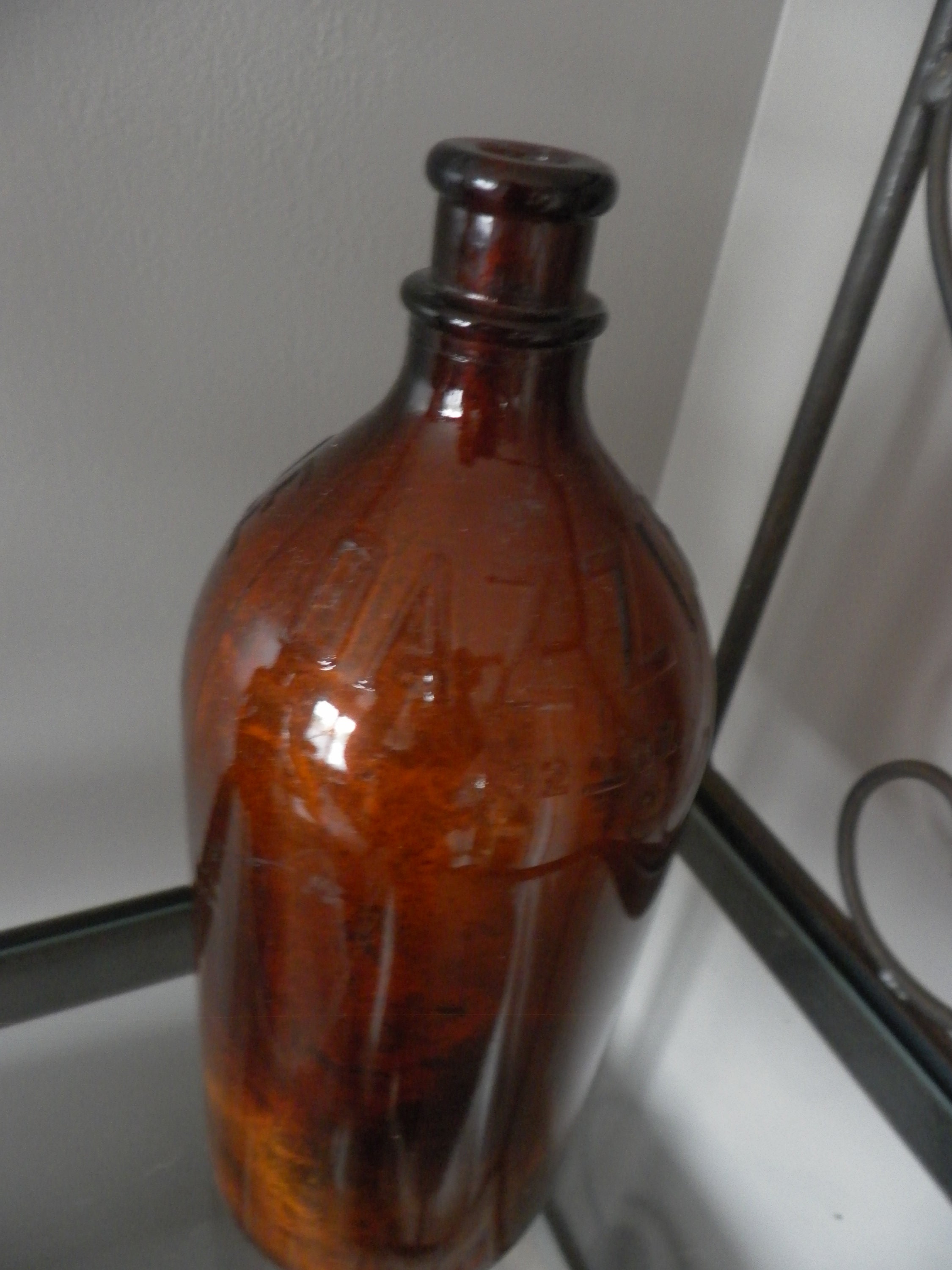 Old Dazzle Bottle Brown Glass Vintage Condition 1924 Dazzle Bleach Amber Bottle J. L. Prescott