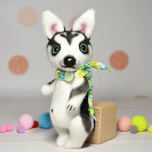 Mini knuffel husky hondenspeelgoed kunstpop husky hond cadeau voor verjaardag