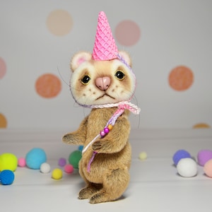 Miniature ferret toy stuffed ferret toy ooak for Blythe