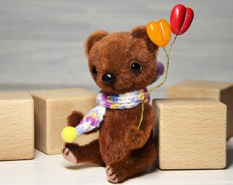 Artist teddy bear doll stuffed bear toy miniature bear