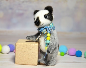 Small plush badger toy stuffed badger toy for Blythe