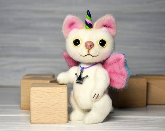 Fantasy cat toy artist doll cat unicorn stuffed kitten toy