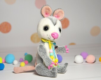 Miniature possum toy Blythe pet stuffed opossum toy