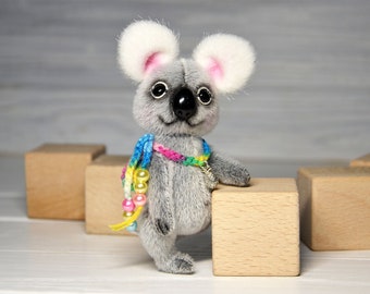 Smilesky Miniature Koala Bear Figure Animal Toys Fairy Garden Party Decorations Pack of 6