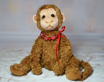 Artist monkey stuffed monkey vintage monkey toy