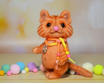 Cute artist cat toy teddy kitten toy stuffed cat for Blythe dolls