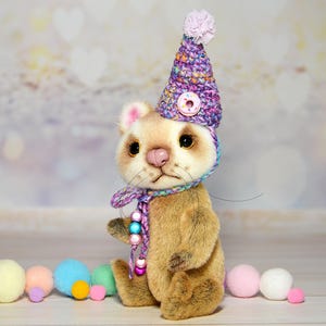 Mini plushie ferret toy art doll ferret toy Thanksgiving gift