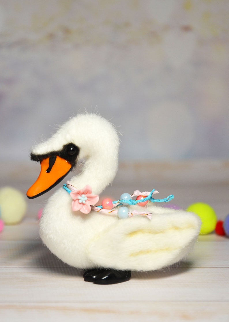 Miniature swan toy stuffed swan toy plush swan toy image 2