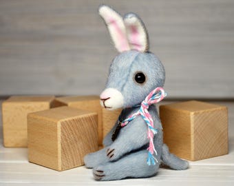 Handmade Mini Donkey, Teddy Style Artist Toy, Jointed Donkey Plush, OOAK Collectible Soft Toy, Cute Handmade Gift