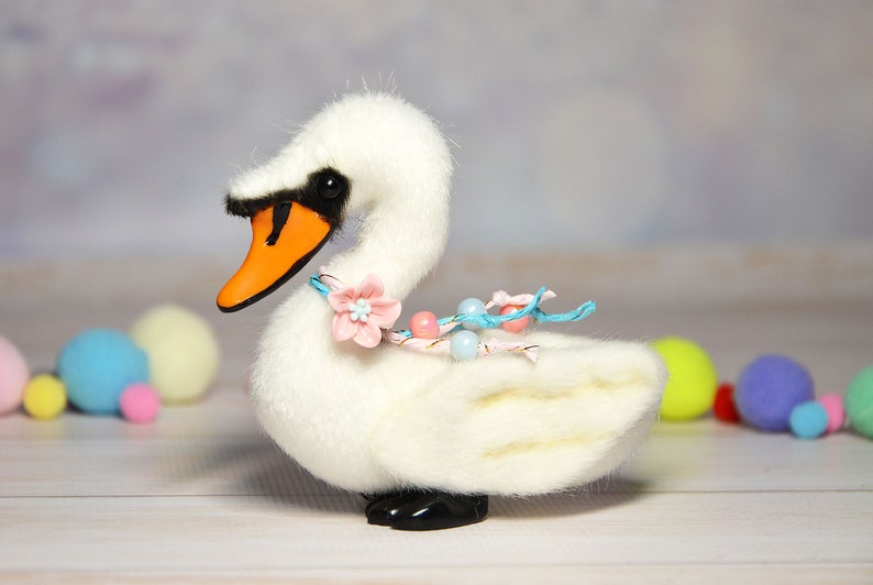 Miniature swan toy stuffed swan toy plush swan toy image 1