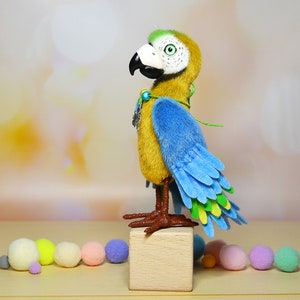 Mini plushie parrot toy art doll parrot toy collectible parrot