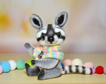 Muñeco de arte, peluche mini de mapache para muñecas Blythe