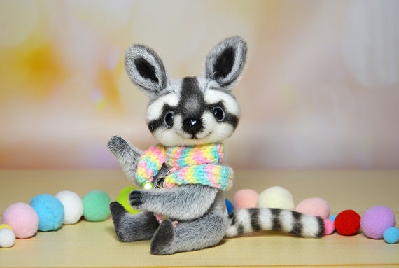 Art doll raccoon toy mini plushie raccoon toy for Blythe dolls