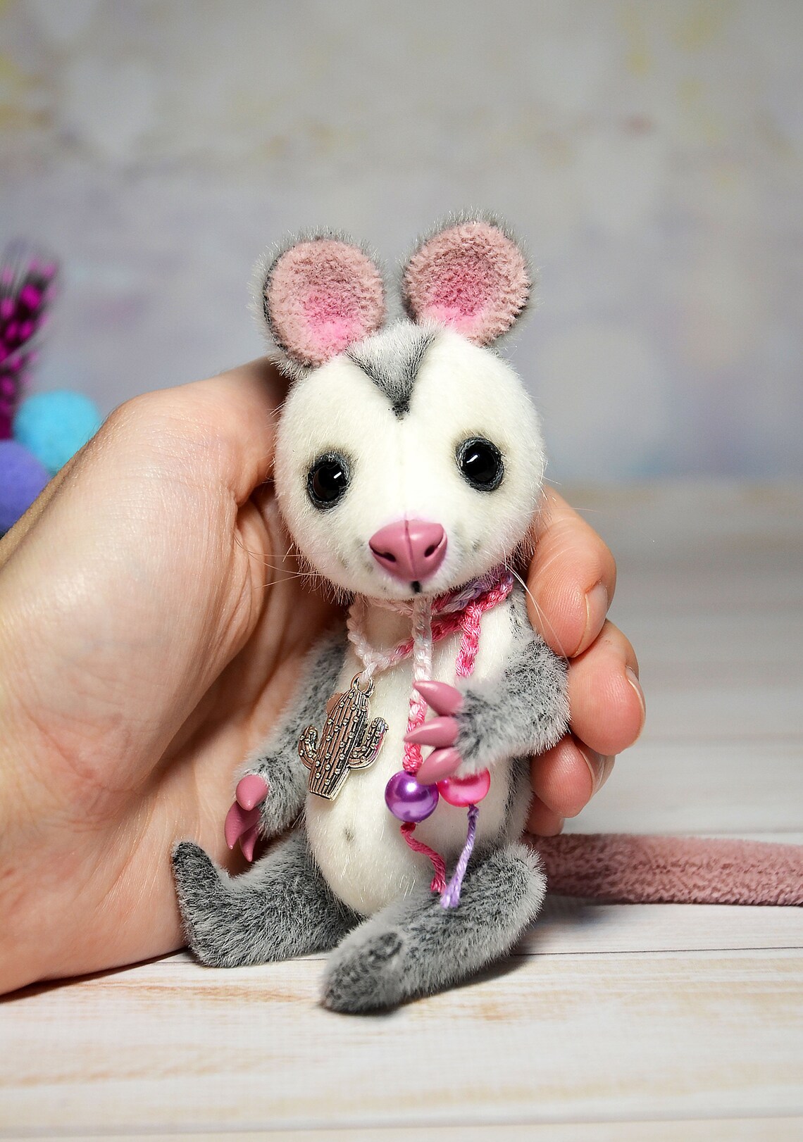 Miniature possum toy Blythe pet stuffed opossum toy Etsy