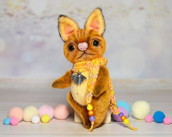 Art doll lynx toy mini plushie lynx cat toy Easter gift