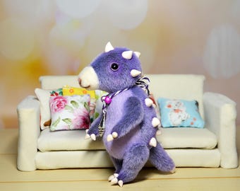 Mini plushie dinosaur ankylosaurus toy art doll dinosaur toy