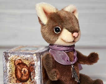 Artist cat toy miniature cat stuffed kitten for Blythe dolls