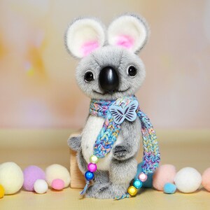 Handmade Miniature Koala Bear, OOAK Artist Bear, Jointed Collectible Toy, Cute Pocket Friend, Handmade Gift, 4.5 Inch