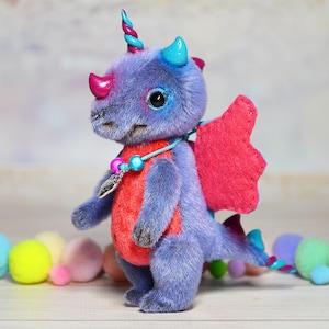 Mini plushie dragon toy cute fantasy dragon art doll dragon