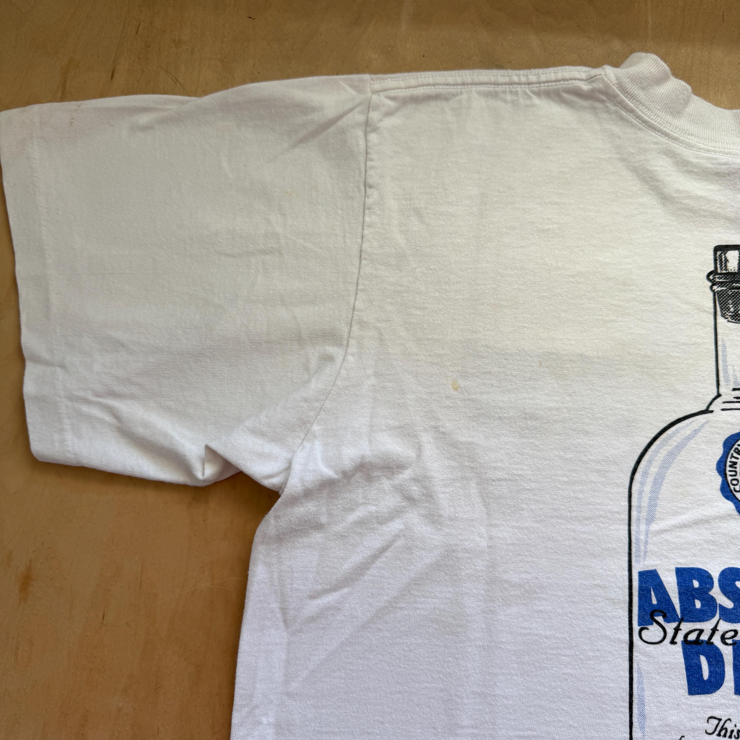 T-shirt Promo Absolut Citron Iced Tea Vodka Années 80 – Marque Screen Stars, Taille L