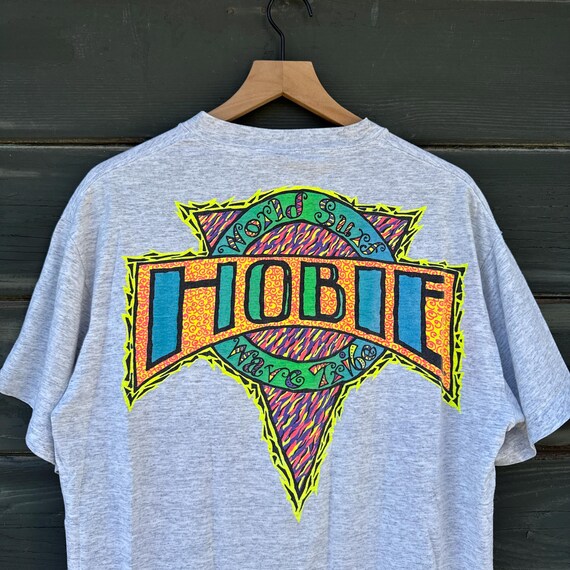 1990s Vintage Hobie World Surf Wave Tribe Graphic Single Stitch Surfing T-Shirt