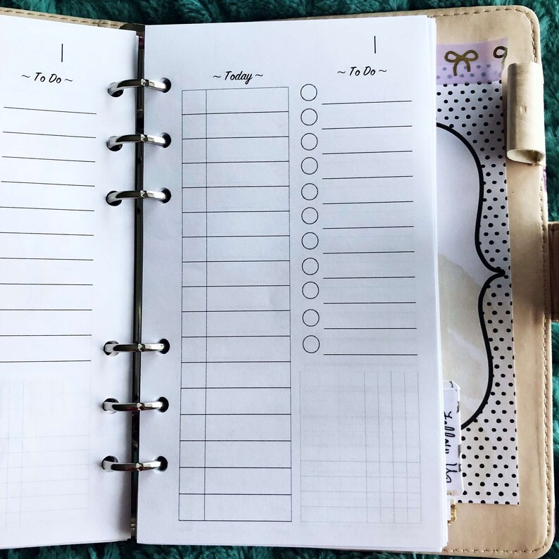 RINGS Untimed Daily Daily To Do Inserts Day On One Page Personal Size Personal Wide Timed Daily Hourly Daily