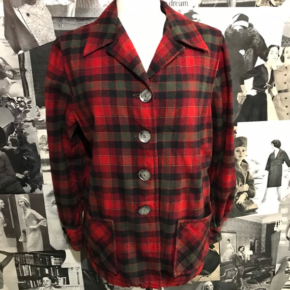 1940s Pendleton tartan wool ladies 49er jacket