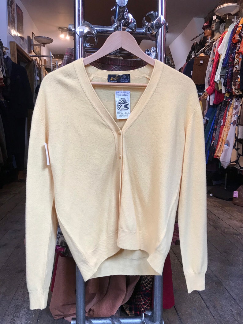 Vintage Lemon Lambs Wool Cardigan