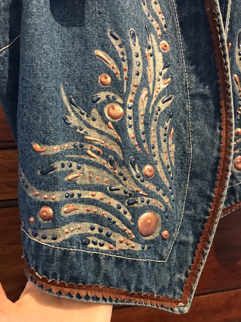 1980s Embellished Denim Gilet