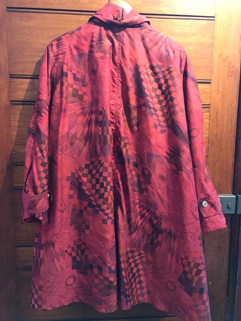 1990s Oversized Printed Rain Coat