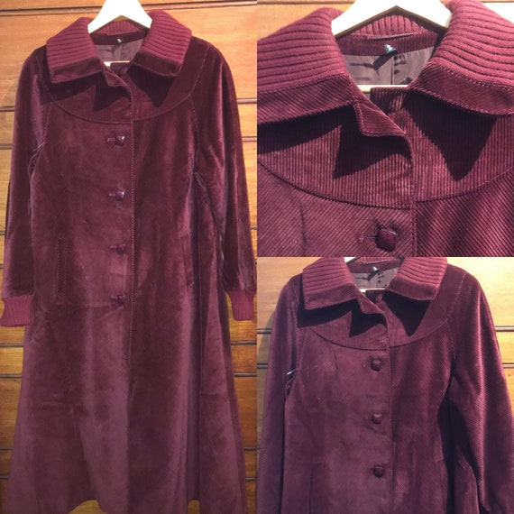 1970s maroon corduroy coat