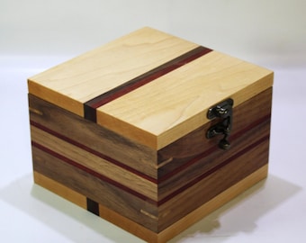 2148 Handcrafted keepsake box black walnut and maple