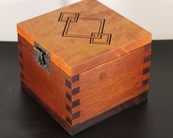 2117 handcrafted mahogany and cherry keepsake box