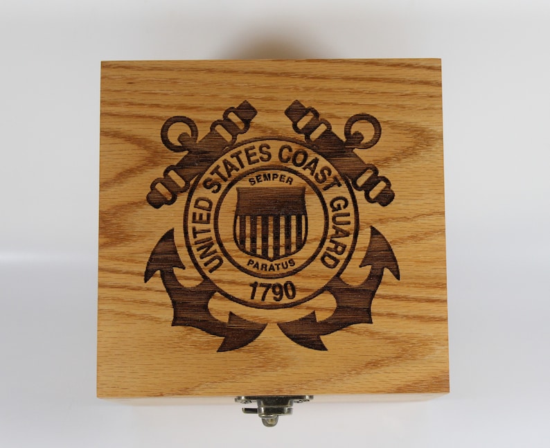 2135 US Coast Guard Keepsake Box Handmade Engraved - Etsy