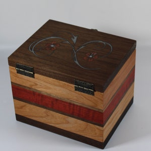 2103 Handcrafted cherry and black walnut keepsake box image 5