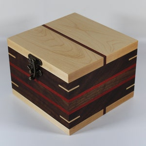 2148 Handcrafted keepsake box black walnut and maple