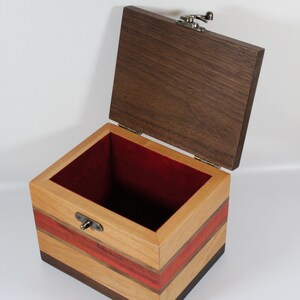 2103 Handcrafted cherry and black walnut keepsake box image 8