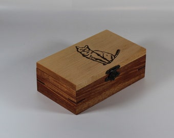 2208 Hand crafted keepsake box made from African Mahogany with engraved maple lid