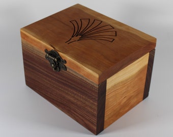 2137 handcrafted black walnut and cherry keepsake box