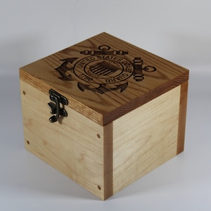 2135 US Coast Guard keepsake box handmade engraved