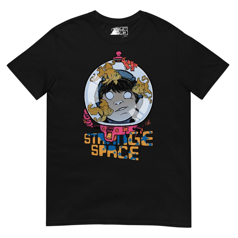 Astronaut and alien fish - Strange Space version - unisex tee