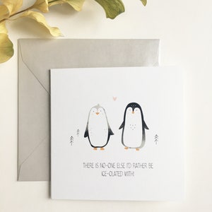 Penguin Ice-olation Greeting Card, Quarantine Card, Social Distancing, Pandemic Isolation, Home Isolation, Covid Love Card, Cute Love Card