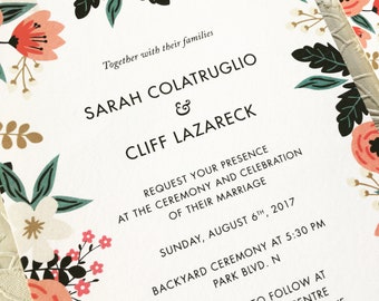 Foral Garden Colorful Wedding Invitation