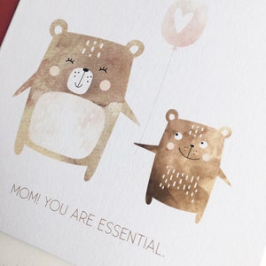 Fête des Mères Mama Bear Pandemic Greeting Card Maman, Carte Mère Essentielle, Anniversaire de maman