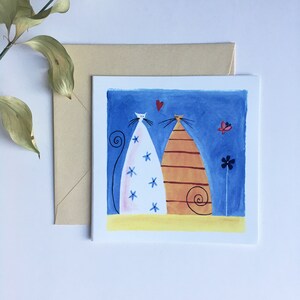 Carte de voeux de chat pour l’amour, anniversaire, Valentines, romance, anniversaire
