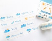 Weather Washi Tape 15mm Sun, Cloud, Rain Washi Tape Masking Tape Decorative Tape 15mm