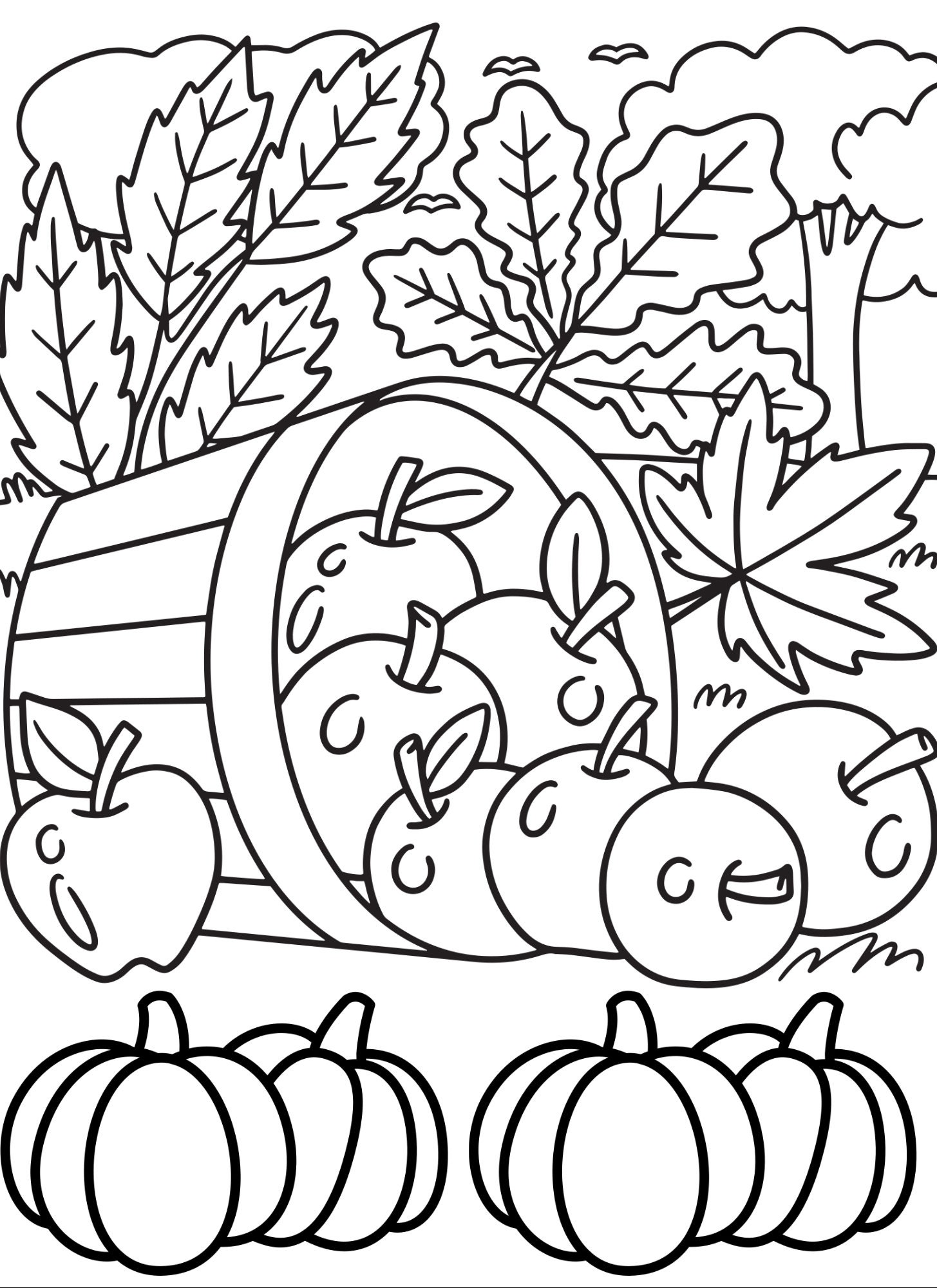 Easy Kids Thanksgiving Coloring Pages - Etsy