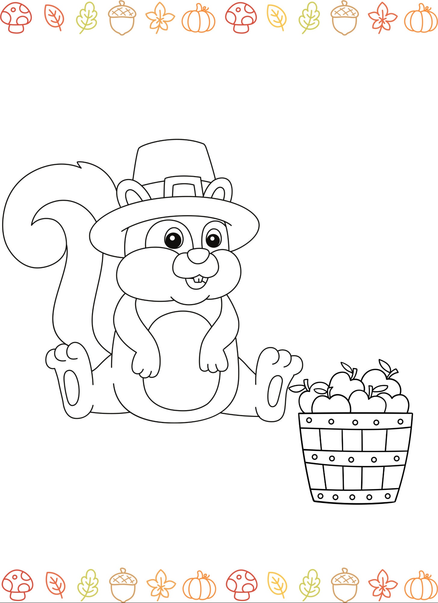 Easy Kids Thanksgiving Coloring Pages - Etsy