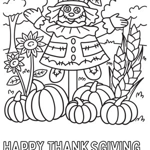 Easy Kids Thanksgiving Coloring Pages - Etsy