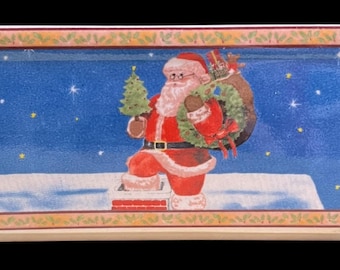 Vintage Nantucket Christmas Santa Stoneware Mini-Loaf Baking Dish.